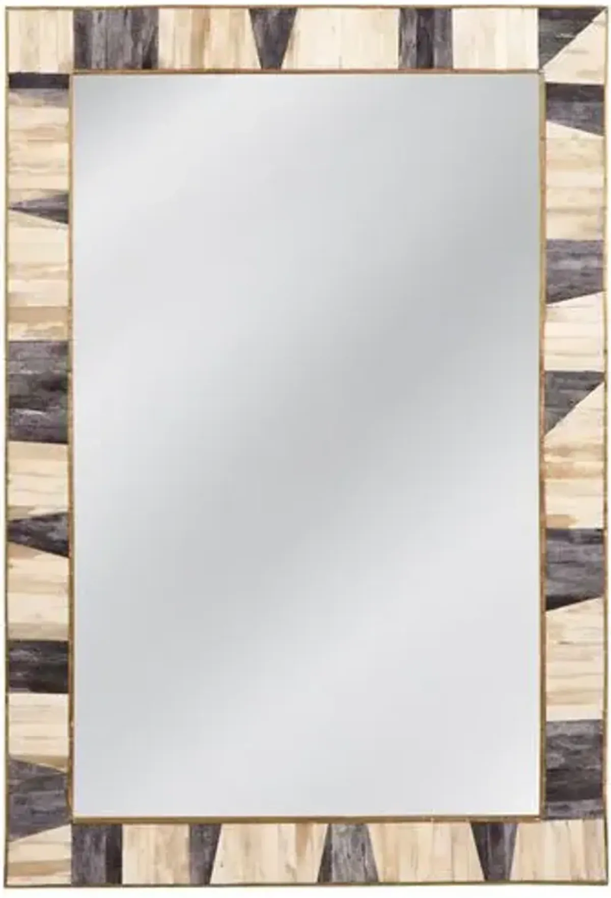 Berkley Bone Inlay Wall Mirror - Ivory/Grey