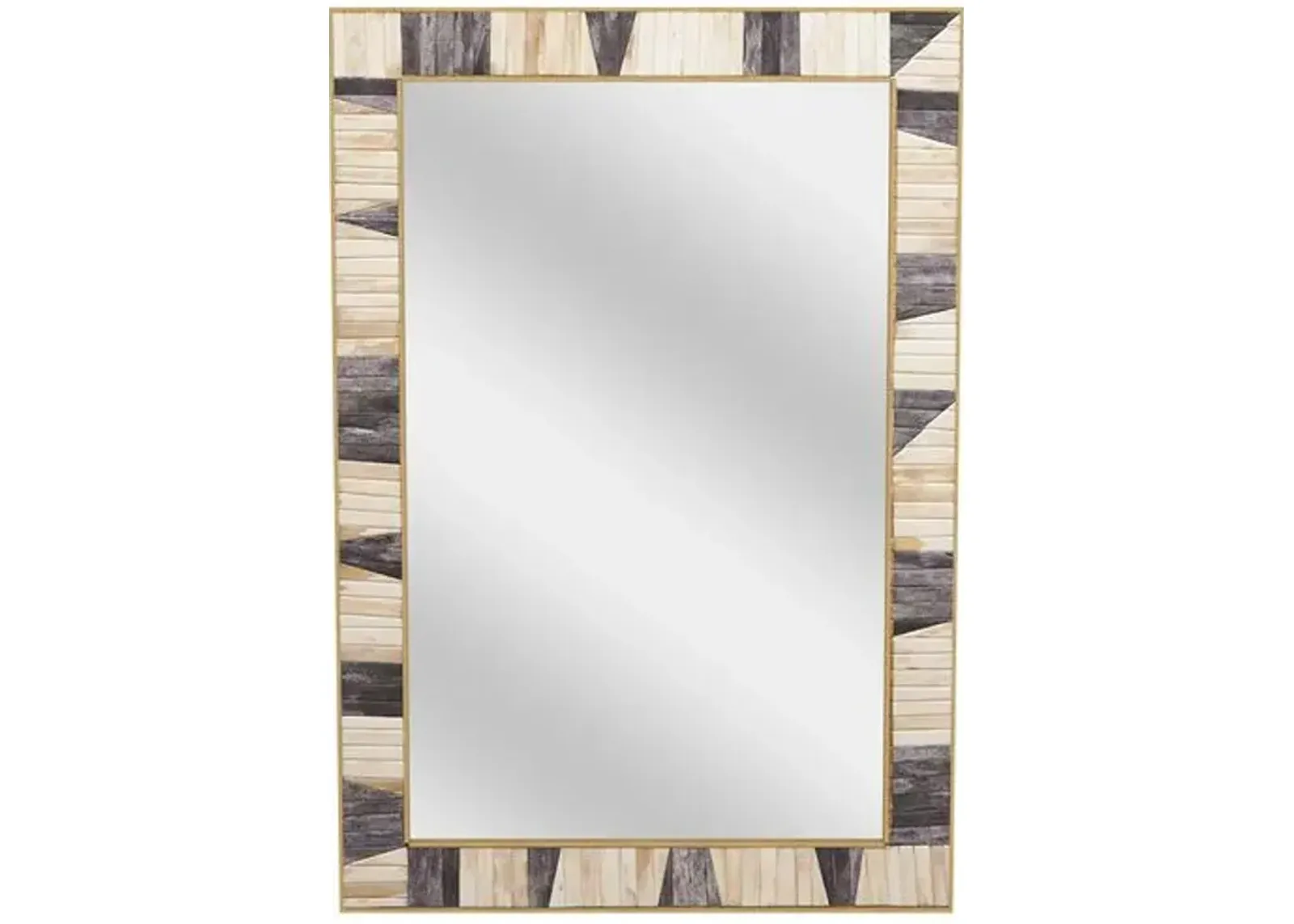 Berkley Bone Inlay Wall Mirror - Ivory/Grey