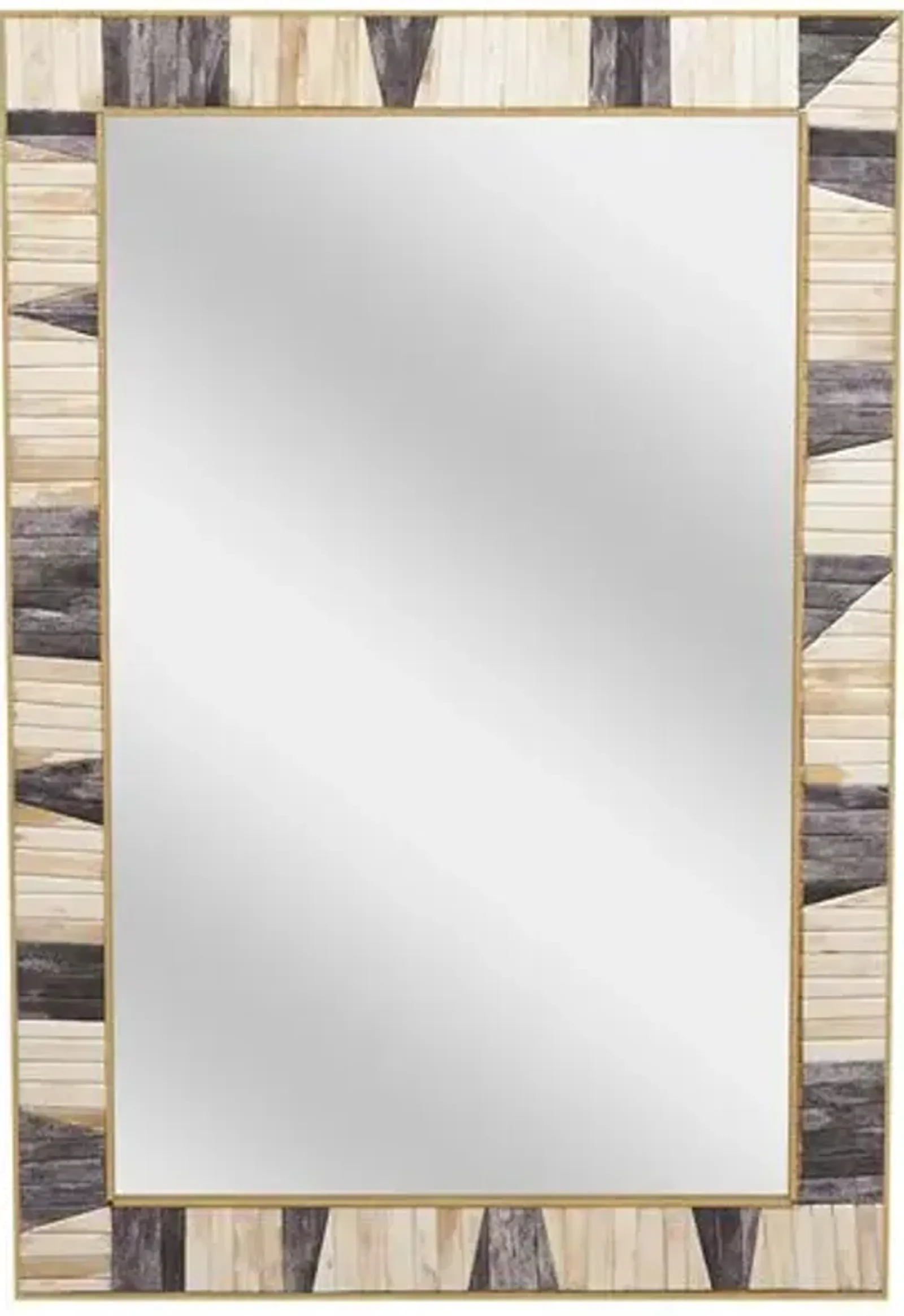 Berkley Bone Inlay Wall Mirror - Ivory/Grey