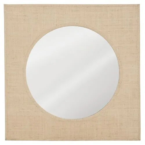 Caspian Wall Mirror - Grass Cloth