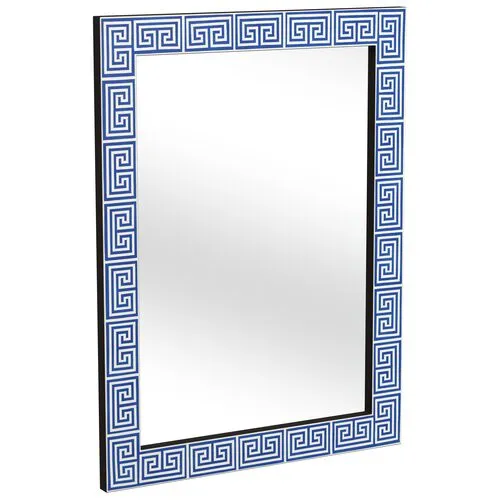 Leland Bone Inlay Wall Mirror - Blue/Ivory