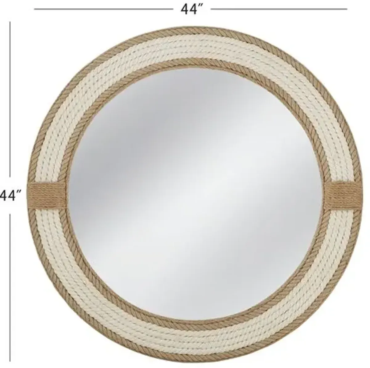 Carmine Rope Wall Mirror - Natural/White