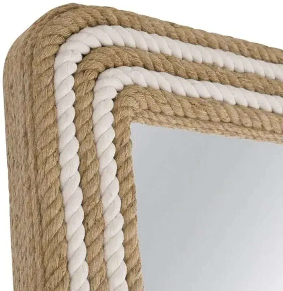 Dover Rope Floor Mirror - White/Natural