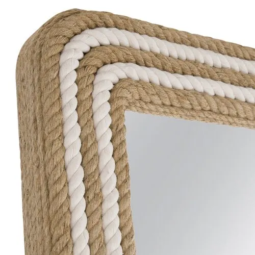 Dover Rope Floor Mirror - White/Natural