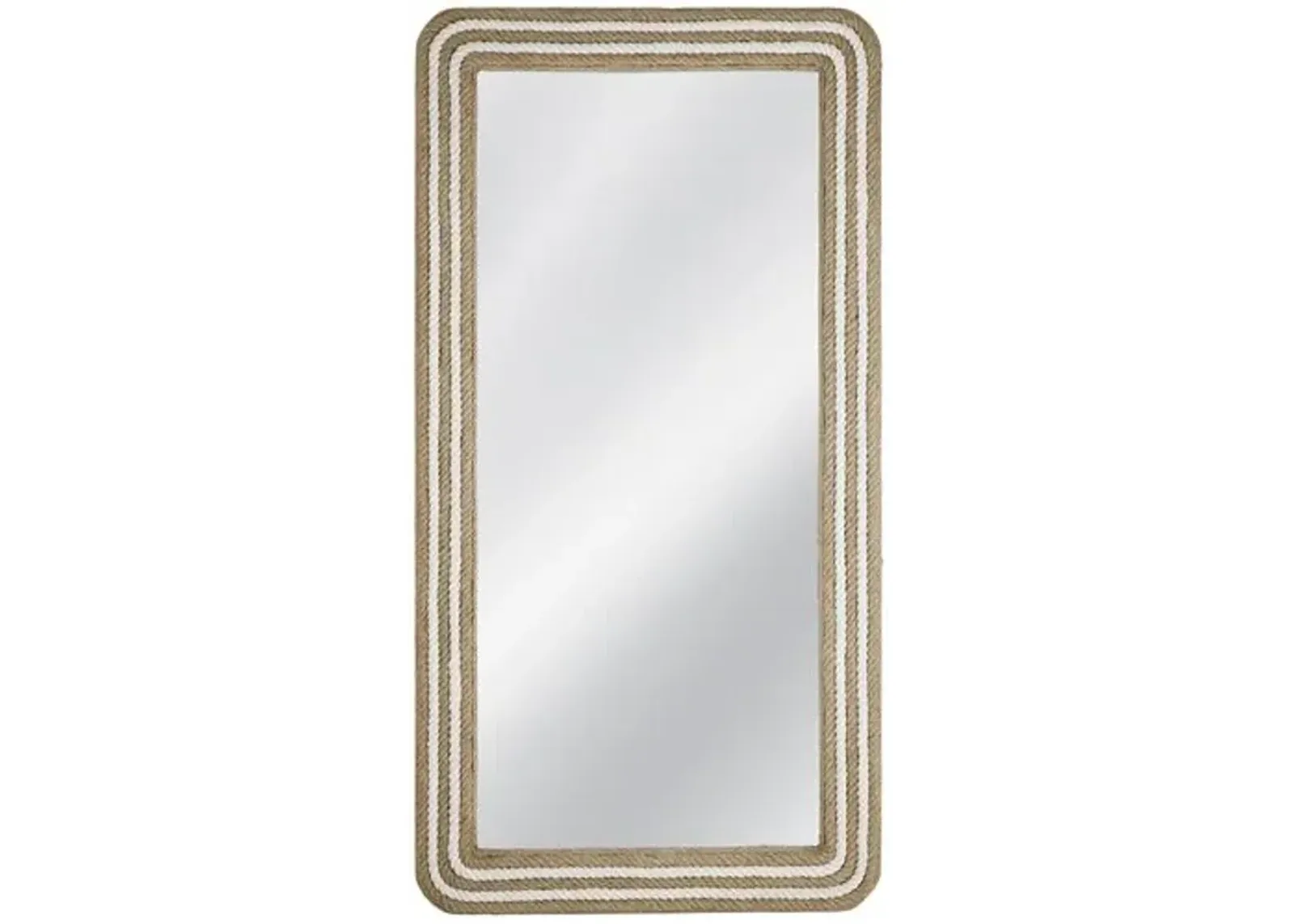 Dover Rope Floor Mirror - White/Natural