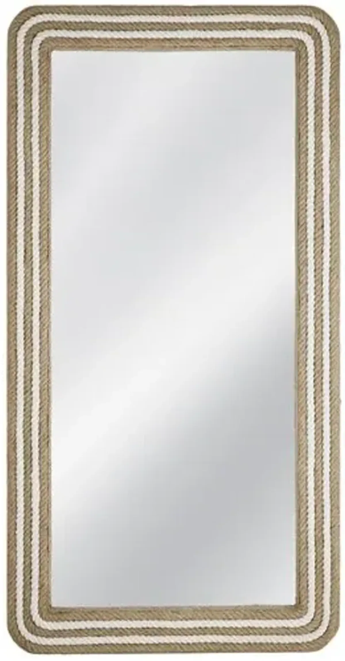 Dover Rope Floor Mirror - White/Natural