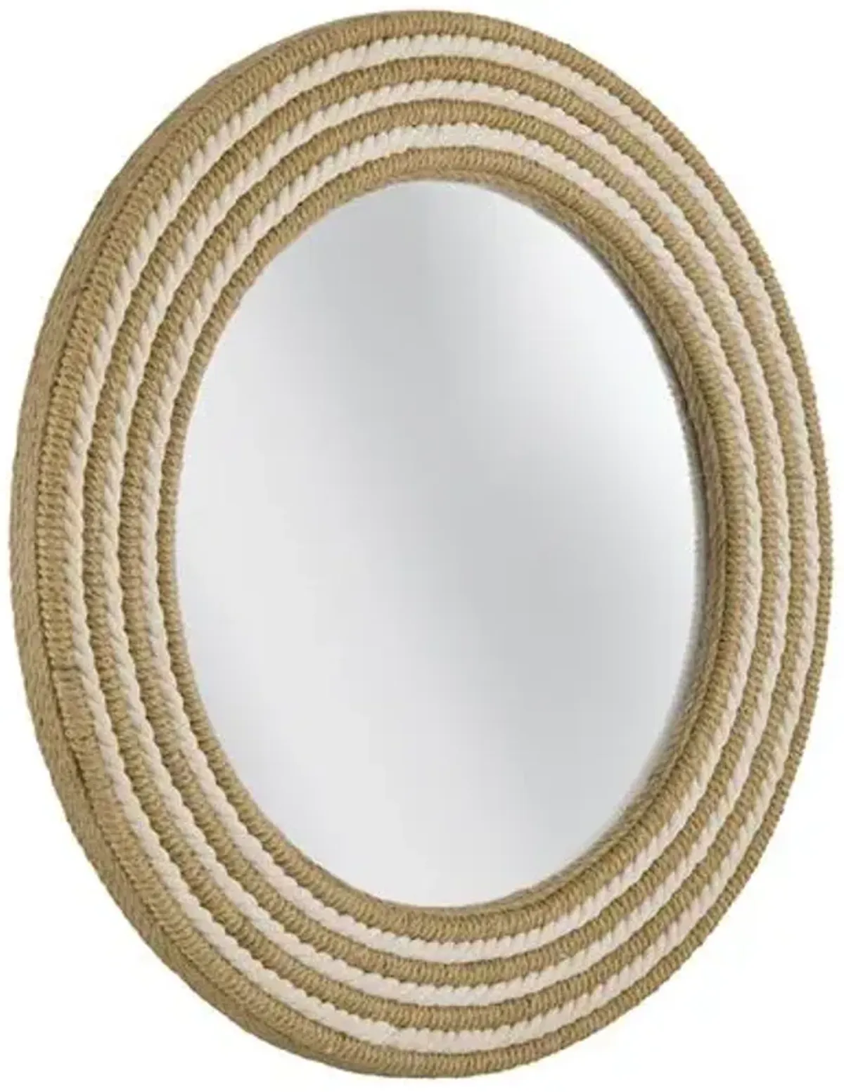 Dover 38" Round Rope Wall Mirror - Natural/White