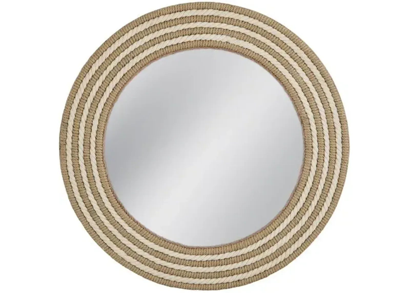 Dover Round Rope Wall Mirror - Natural/White