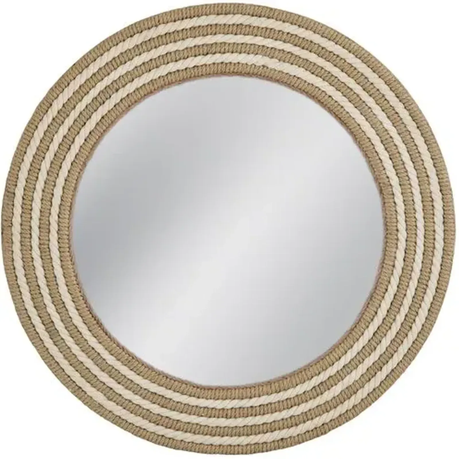 Dover Round Rope Wall Mirror - Natural/White