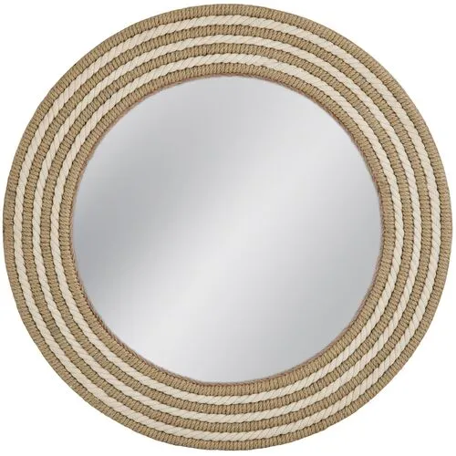 Dover Round Rope Wall Mirror - Natural/White