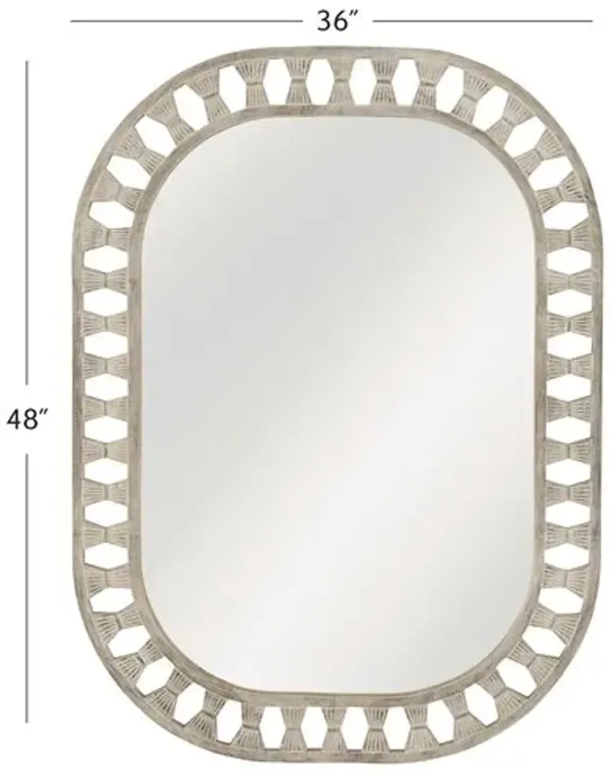 Calais Wall Mirror - Weathered White