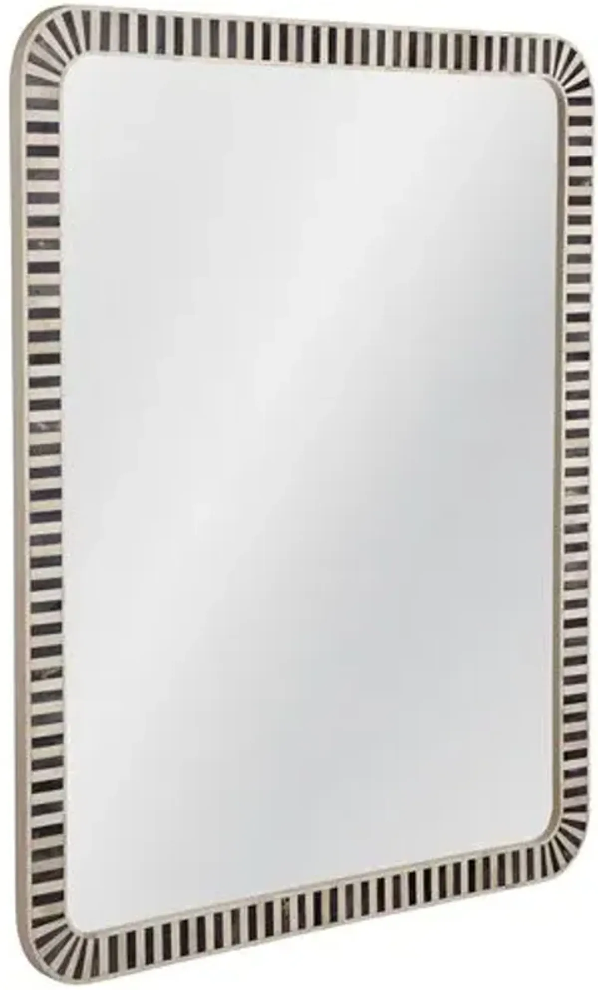 Dresden Bone Inlay Wall Mirror - Black/Cream