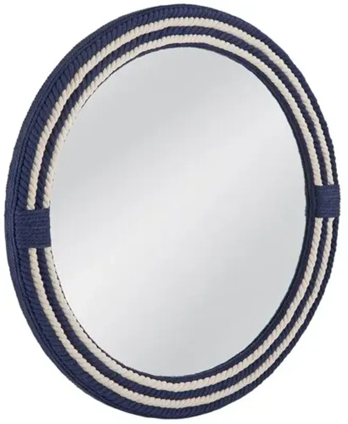 Carmine Round Rope Wall Mirror - Blue/White