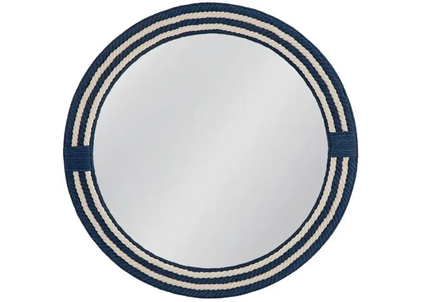 Carmine Round Rope Wall Mirror - Blue/White