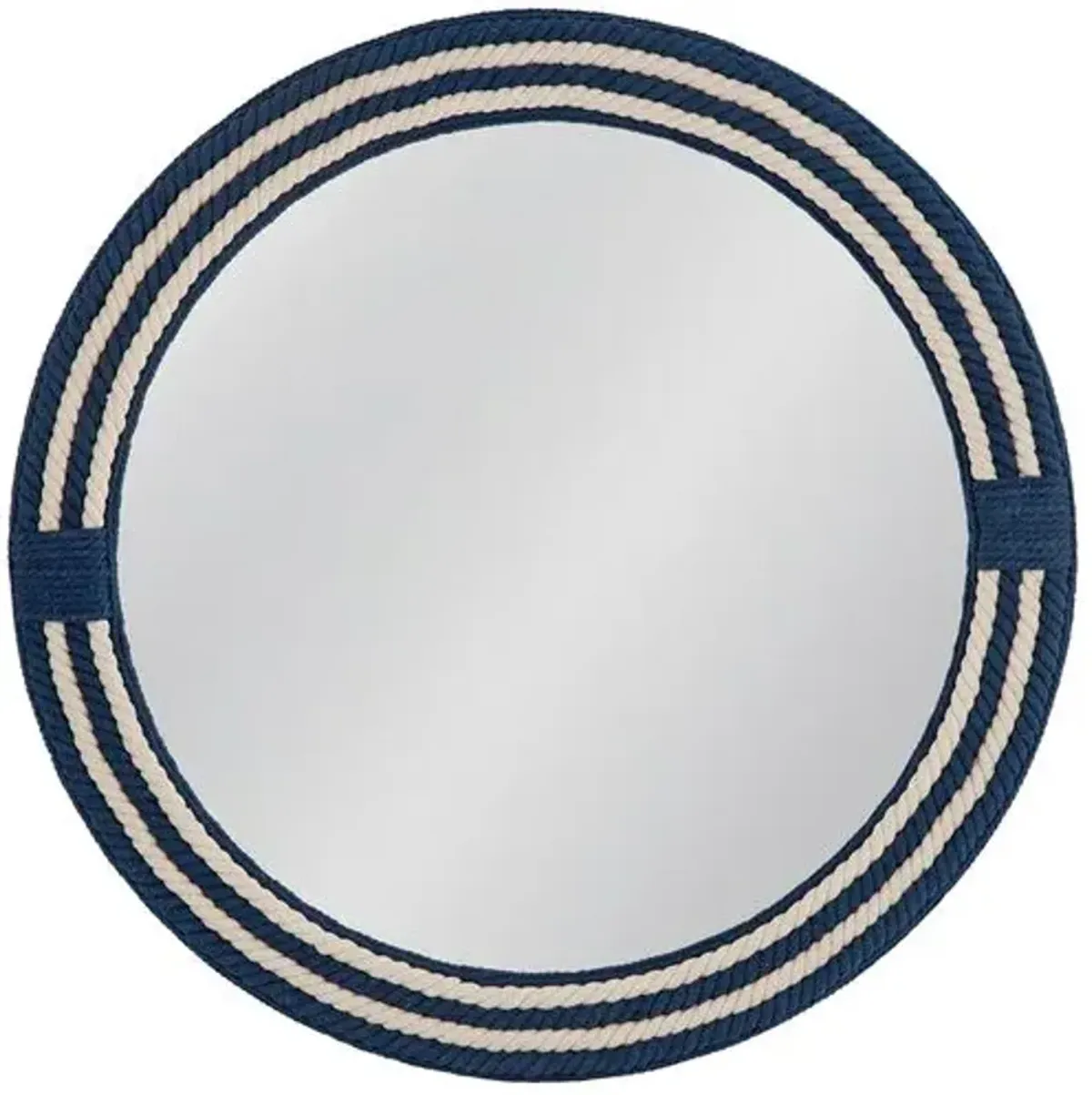 Carmine Round Rope Wall Mirror - Blue/White