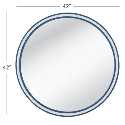 Hampton Rope Wall Mirror - Blue/White