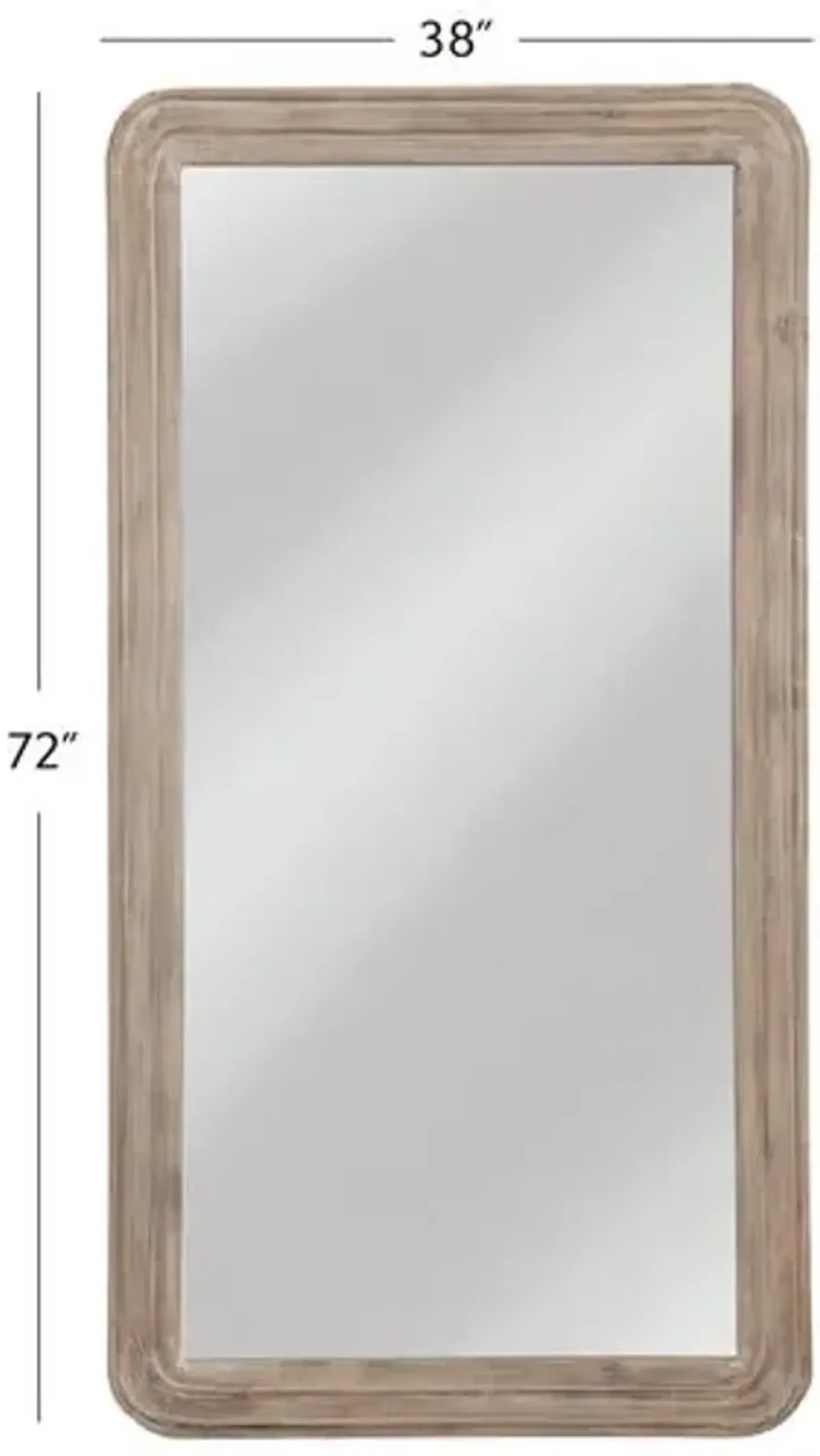 Laramie Floor Mirror - Natural - White