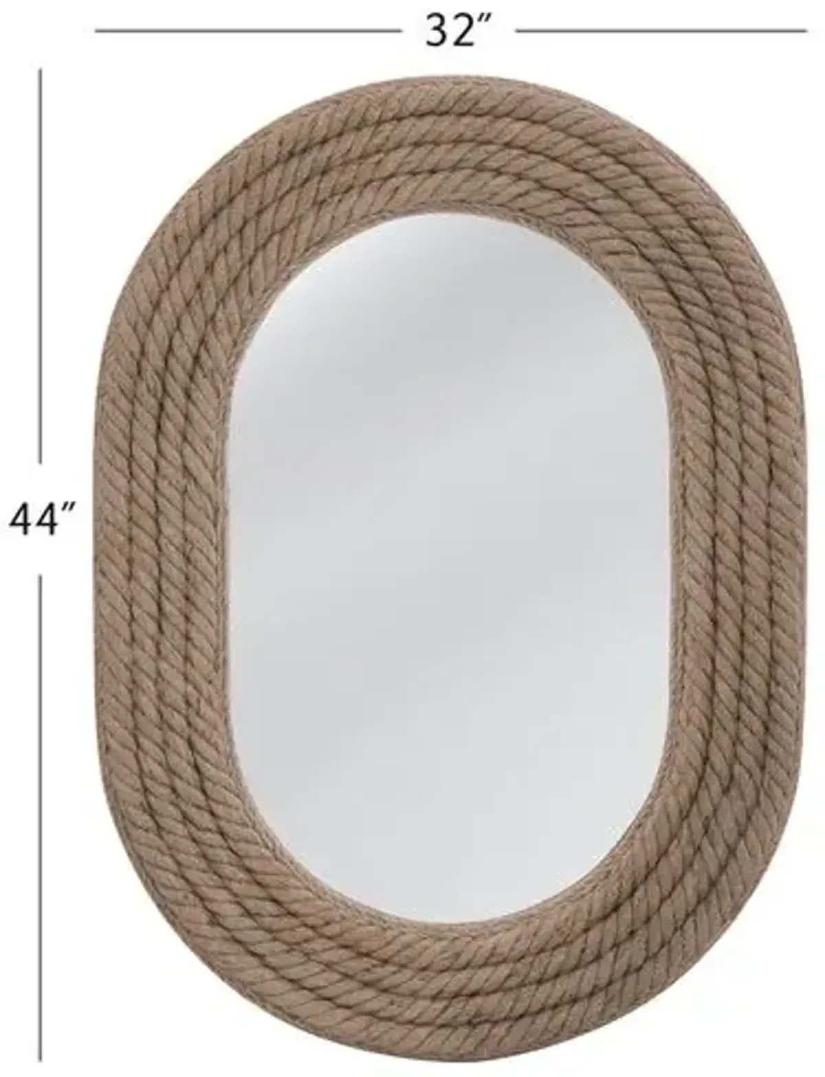 Hastings Oval Rope Wall Mirror - Natural