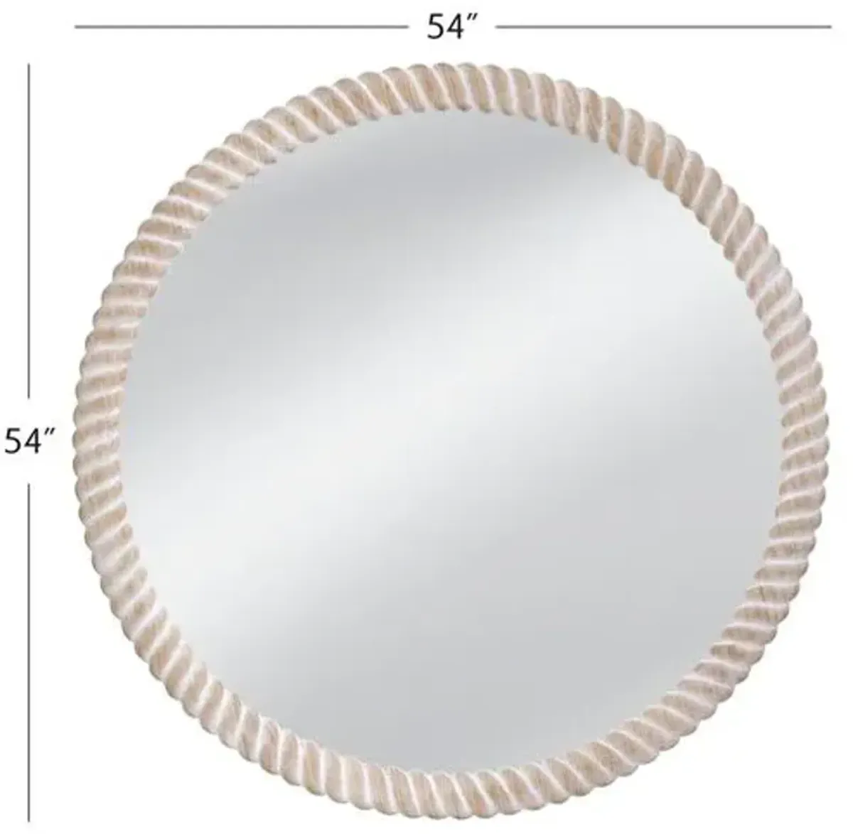 Marlow Round Wall Mirror - Weathered White