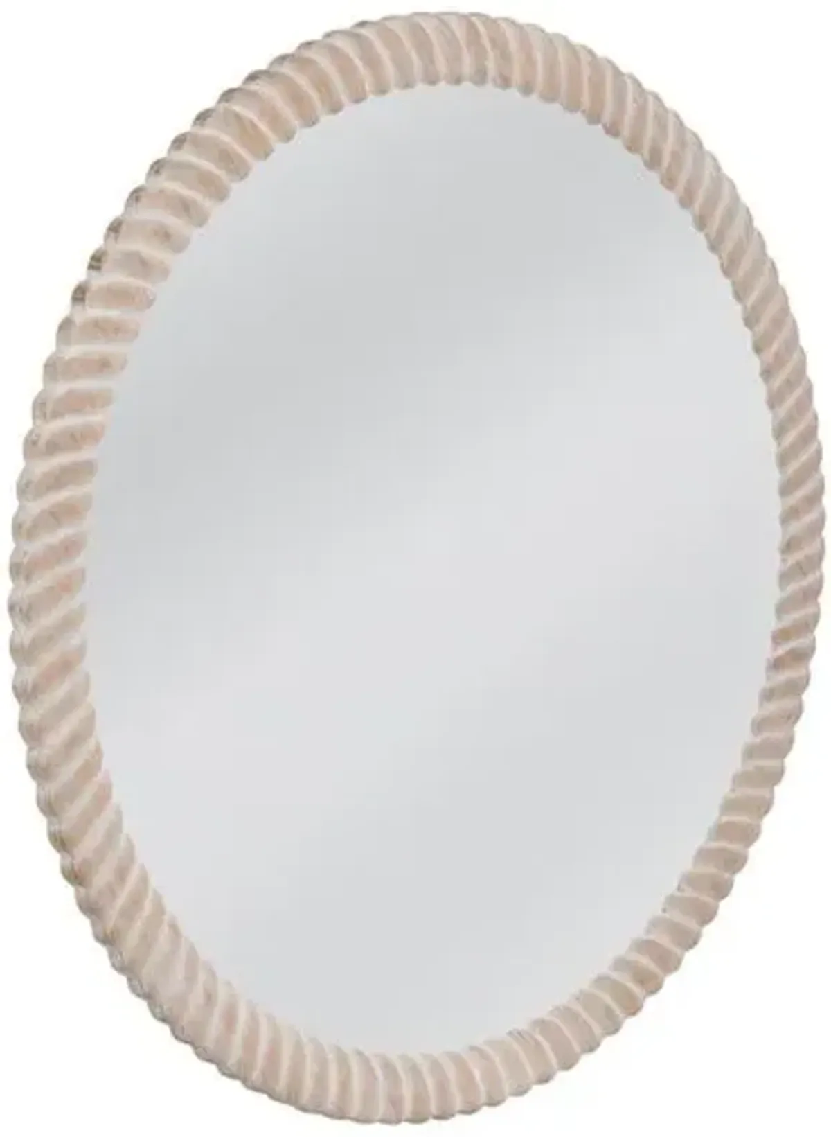 Marlow 54" Round Wall Mirror - Weathered White
