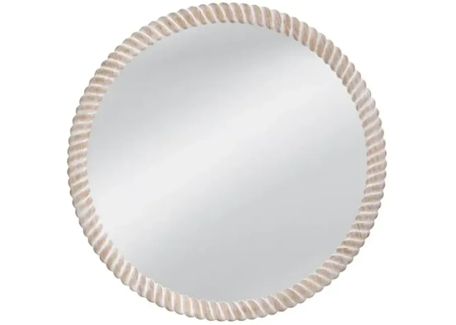 Marlow Round Wall Mirror - Weathered White