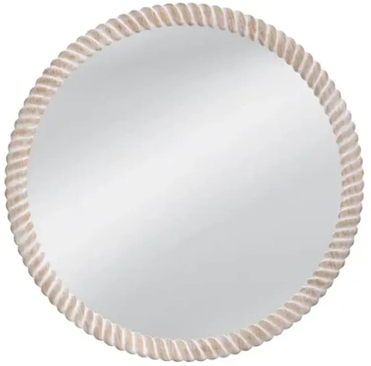 Marlow Round Wall Mirror - Weathered White