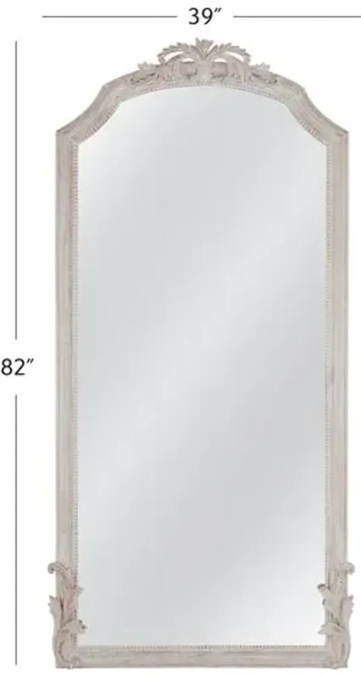 Dunmore Floor Mirror - Distressed White