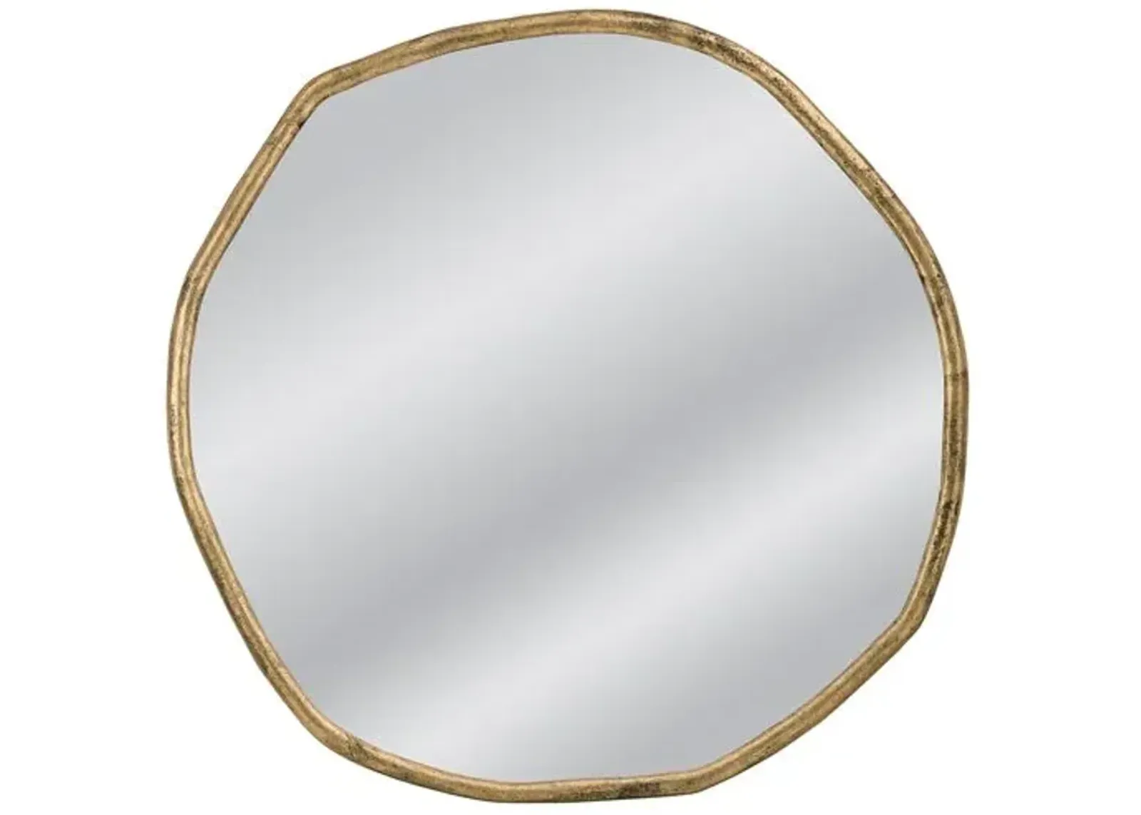 Edison Large Round Wall Mirror - Brass