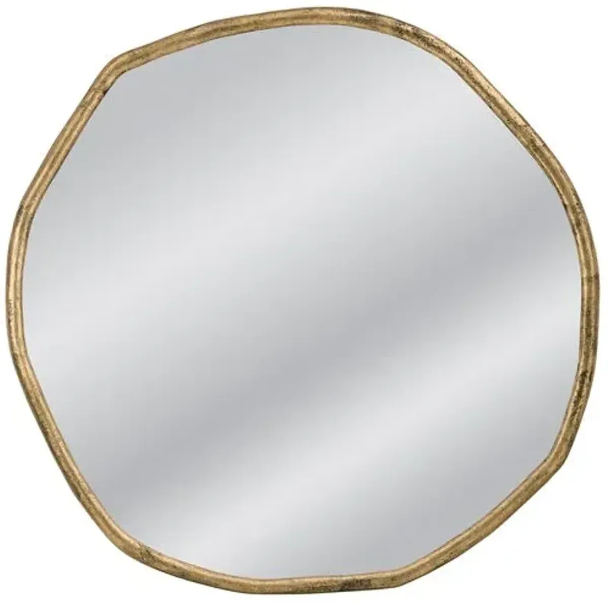 Edison Large Round Wall Mirror - Brass