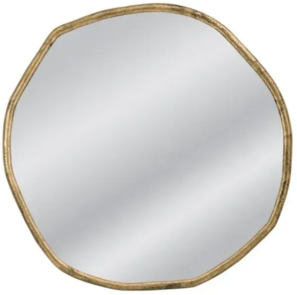 Edison Large 52" Round Wall Mirror - Brass