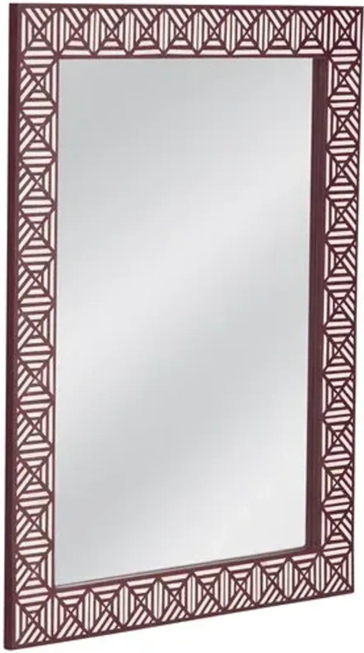 Astoria Bone Inlay Wall Mirror - Maroon/White