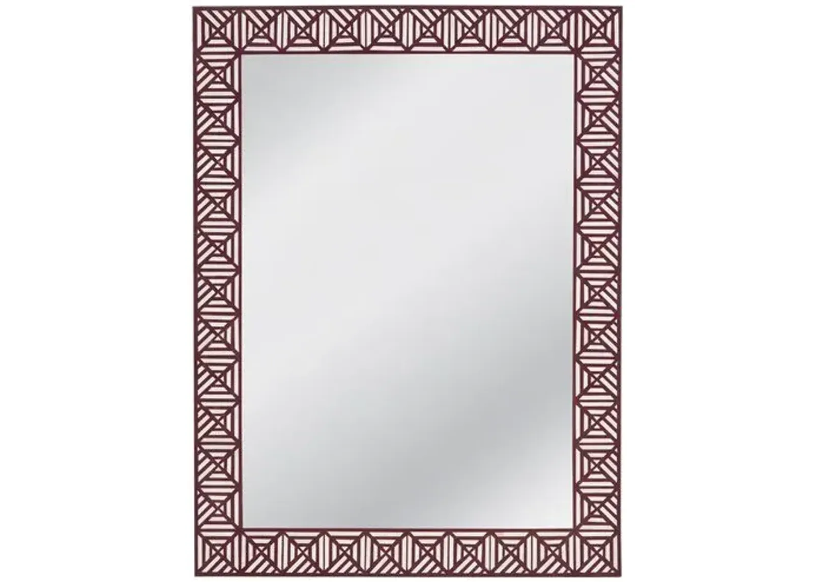 Astoria Bone Inlay Wall Mirror - Maroon/White