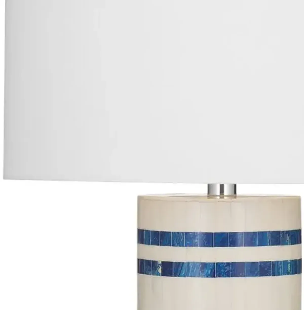 Benton Bone Inlay Table Lamp - Blue/White