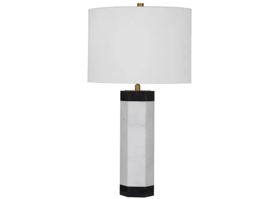 Duncan Marble Table Lamp - Black/White