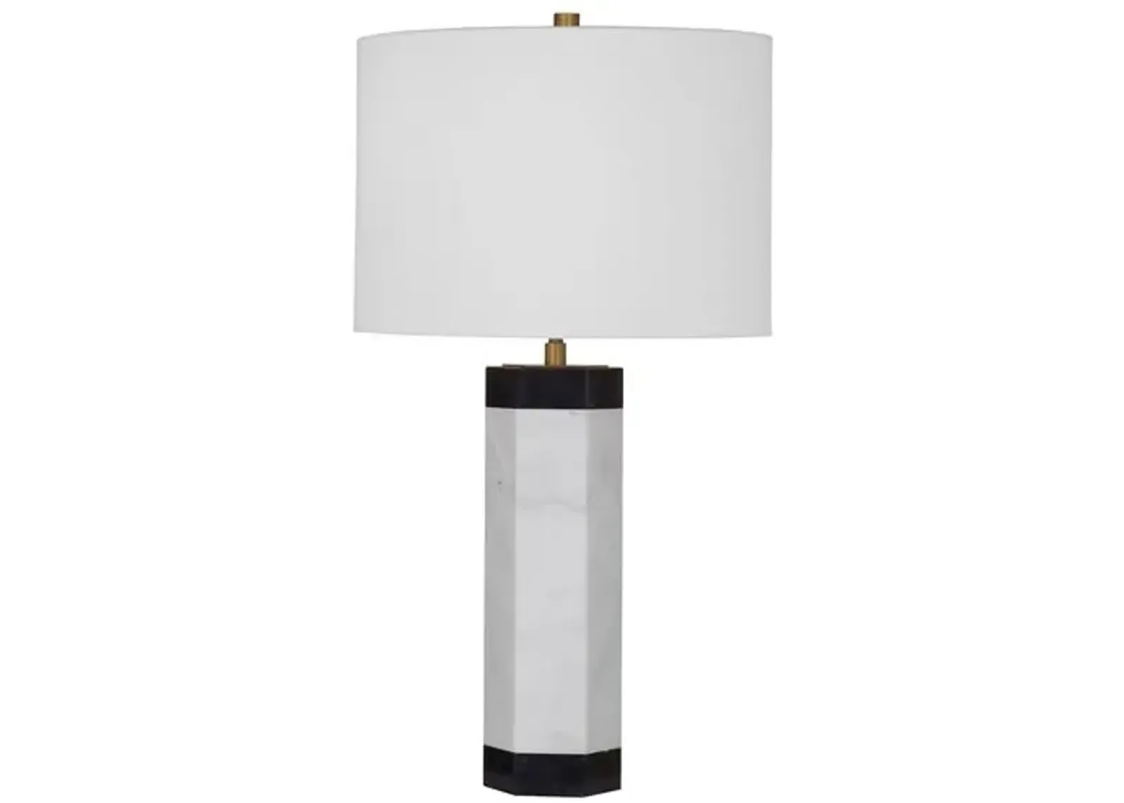 Duncan Marble Table Lamp - Black/White