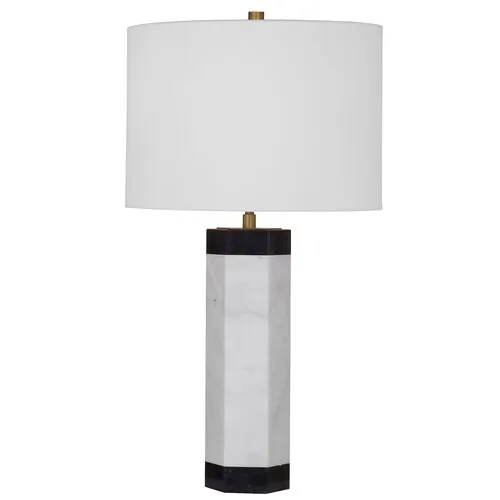 Duncan Marble Table Lamp - Black/White