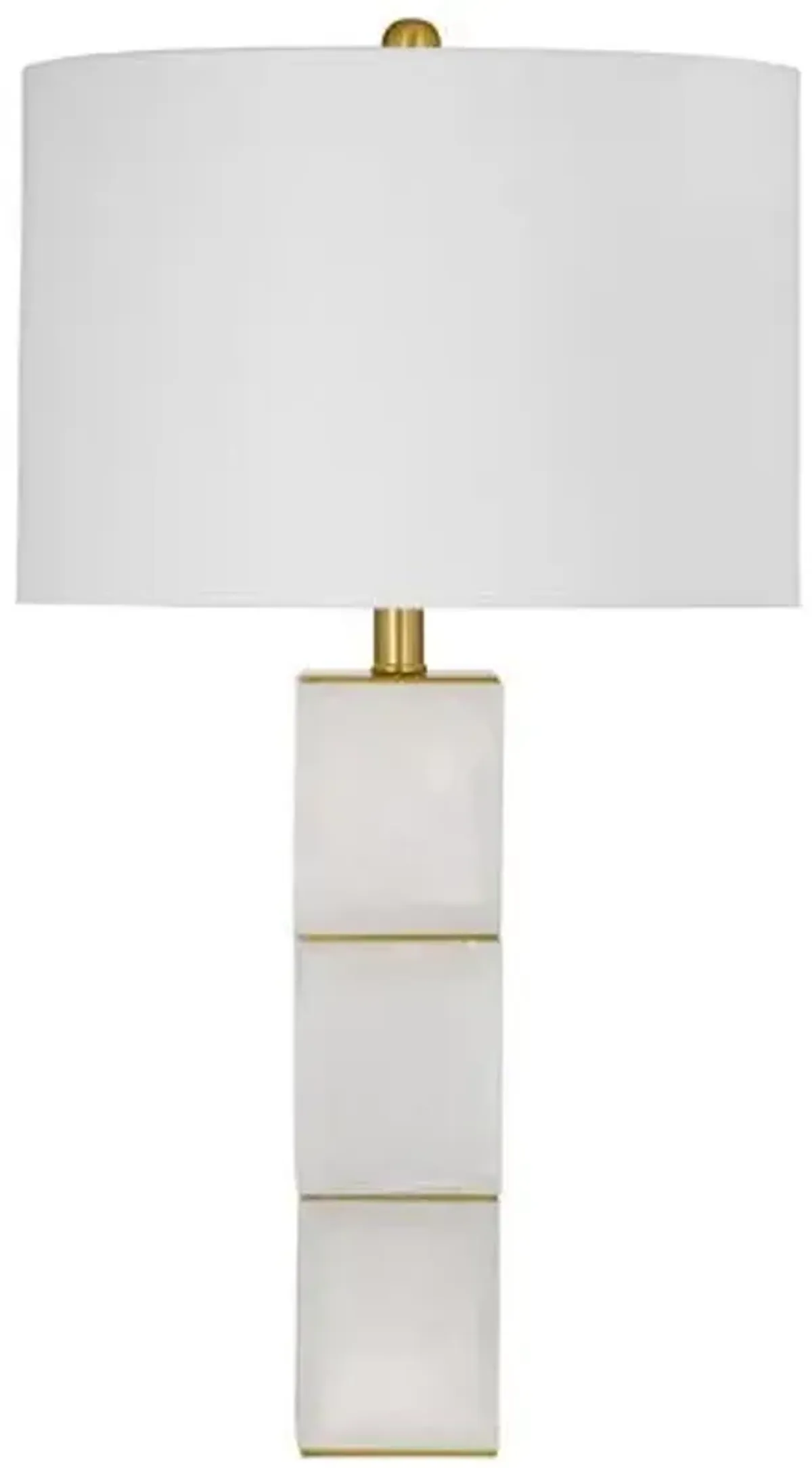 Chester Alabaster Table Lamp - White/Brass