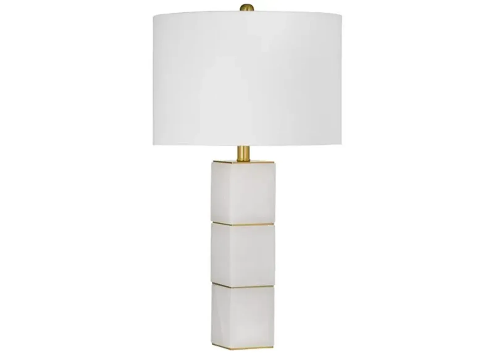 Chester Alabaster Table Lamp - White/Brass