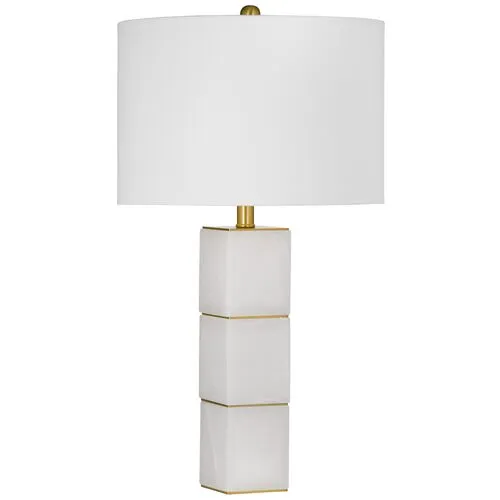 Chester Alabaster Table Lamp - White/Brass