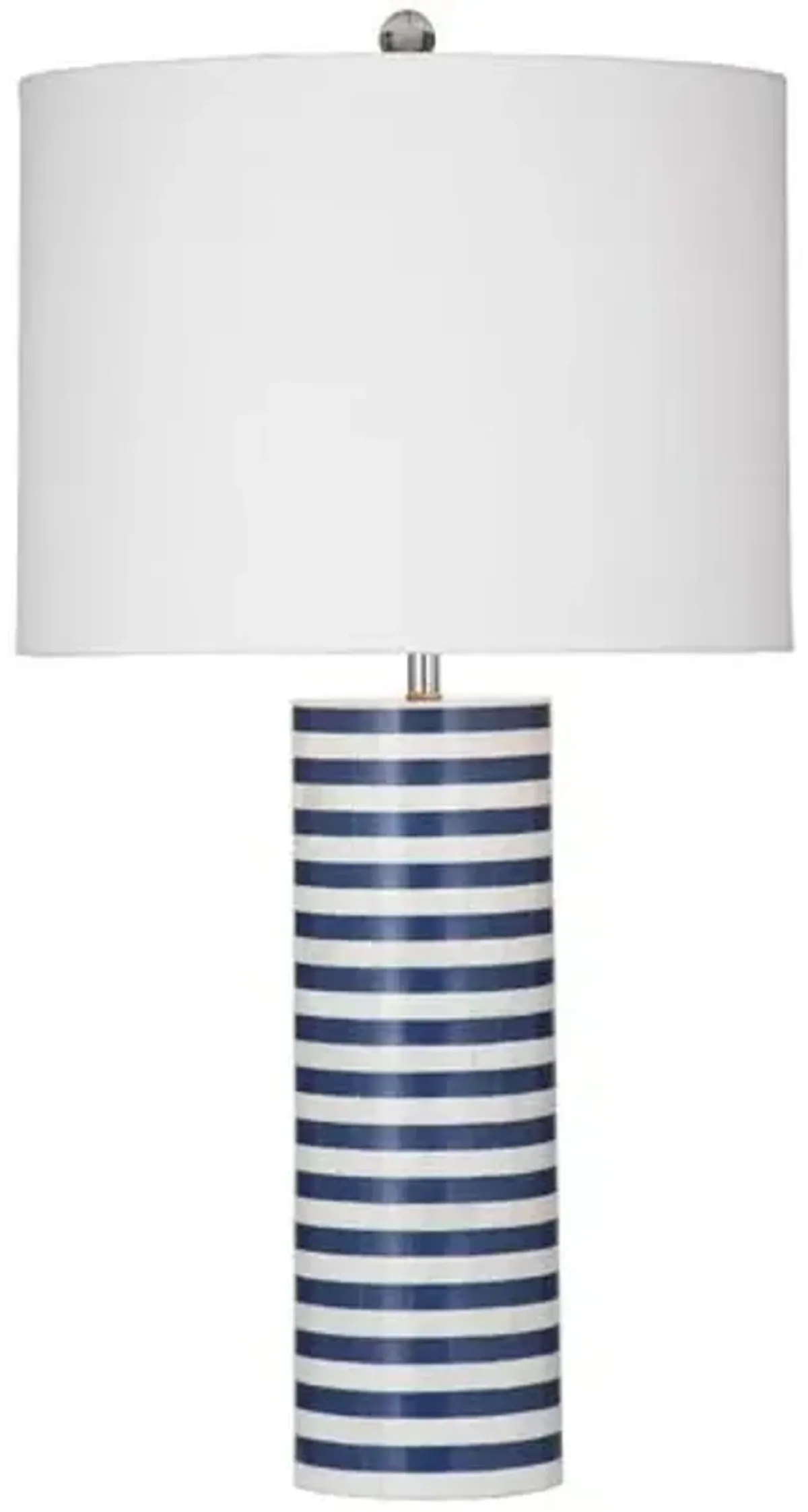 Kingston Table Lamp - Blue/White Bone - Black