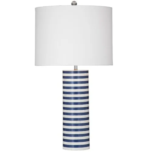 Kingston Table Lamp - Blue/White Bone - Black