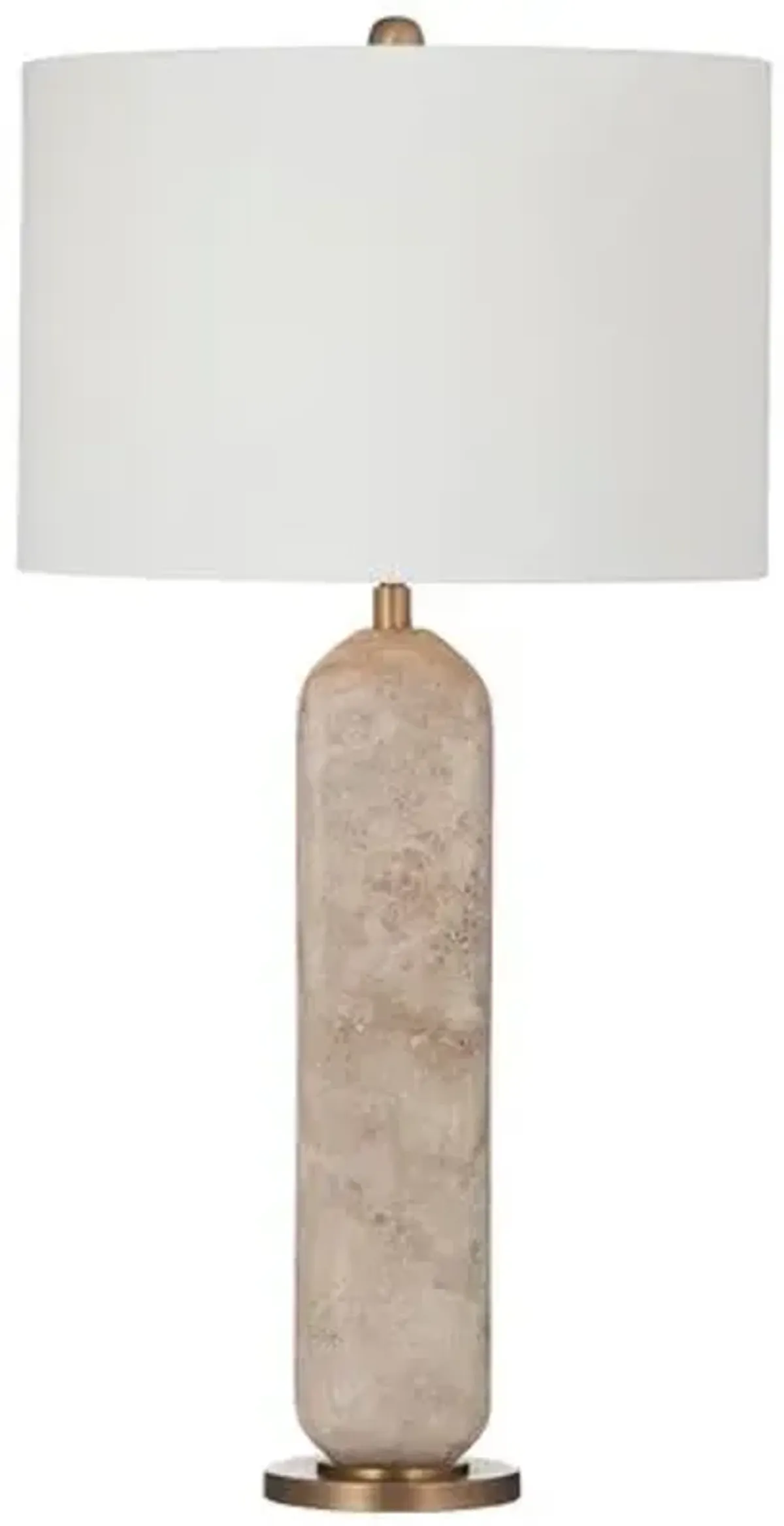 Bexley Travertine Table Lamp - Beige - White