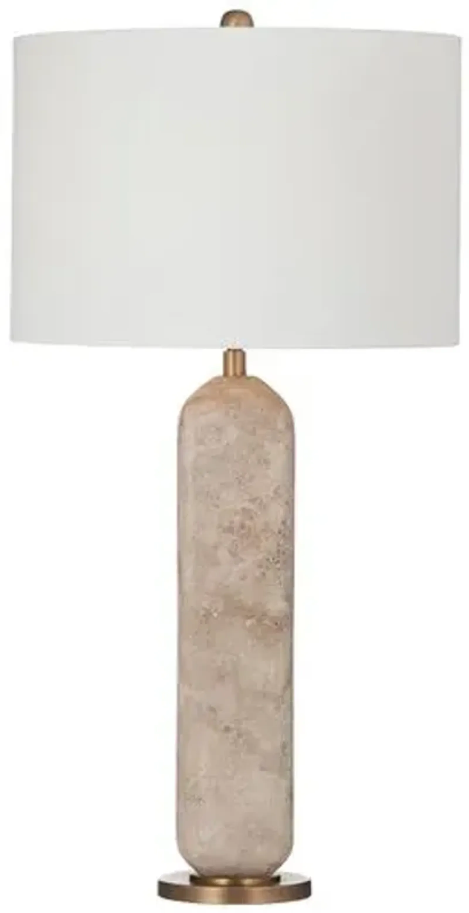 Bexley Travertine Table Lamp - Beige - White