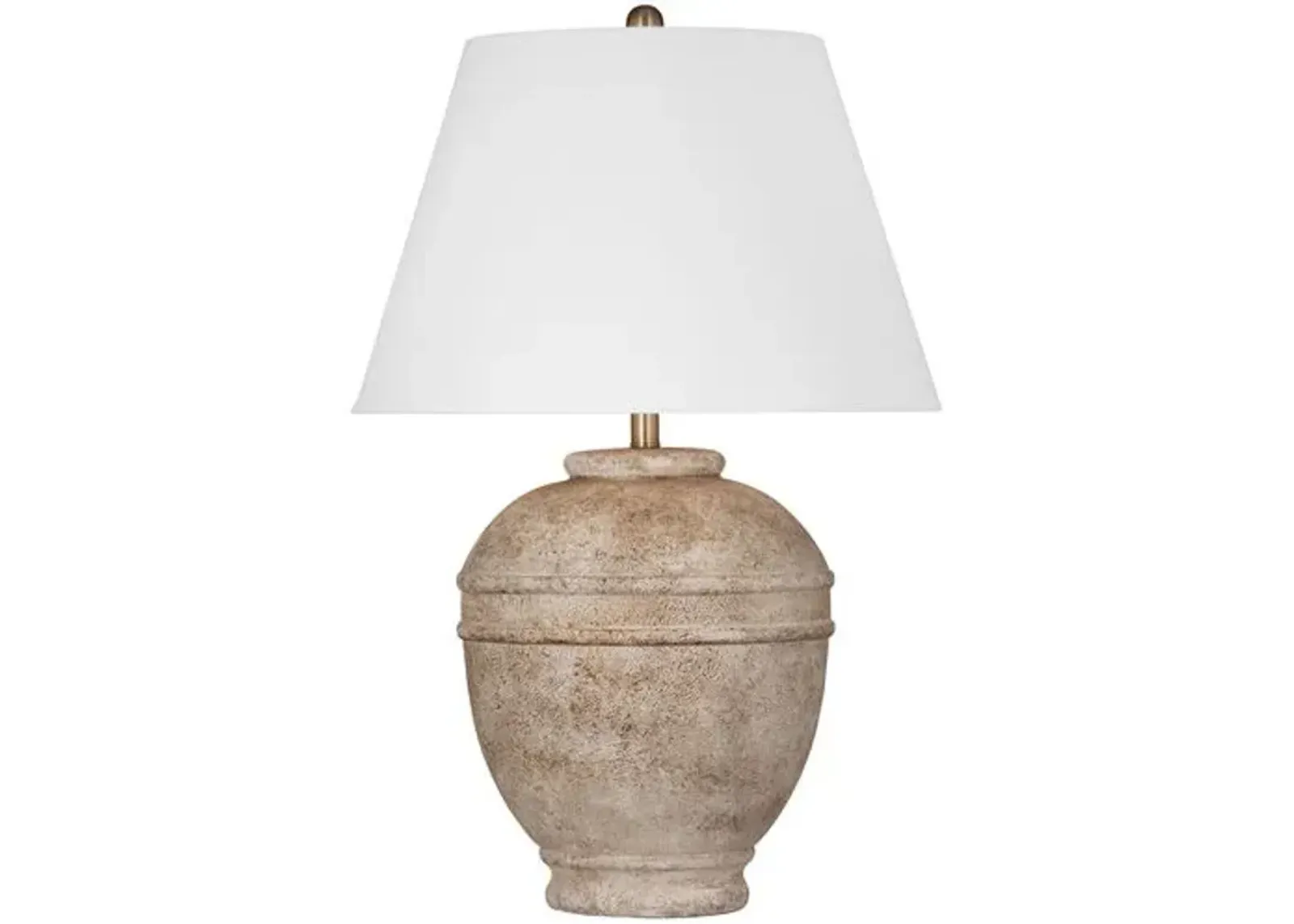 Pembroke Table Lamp - Distressed Cream - White