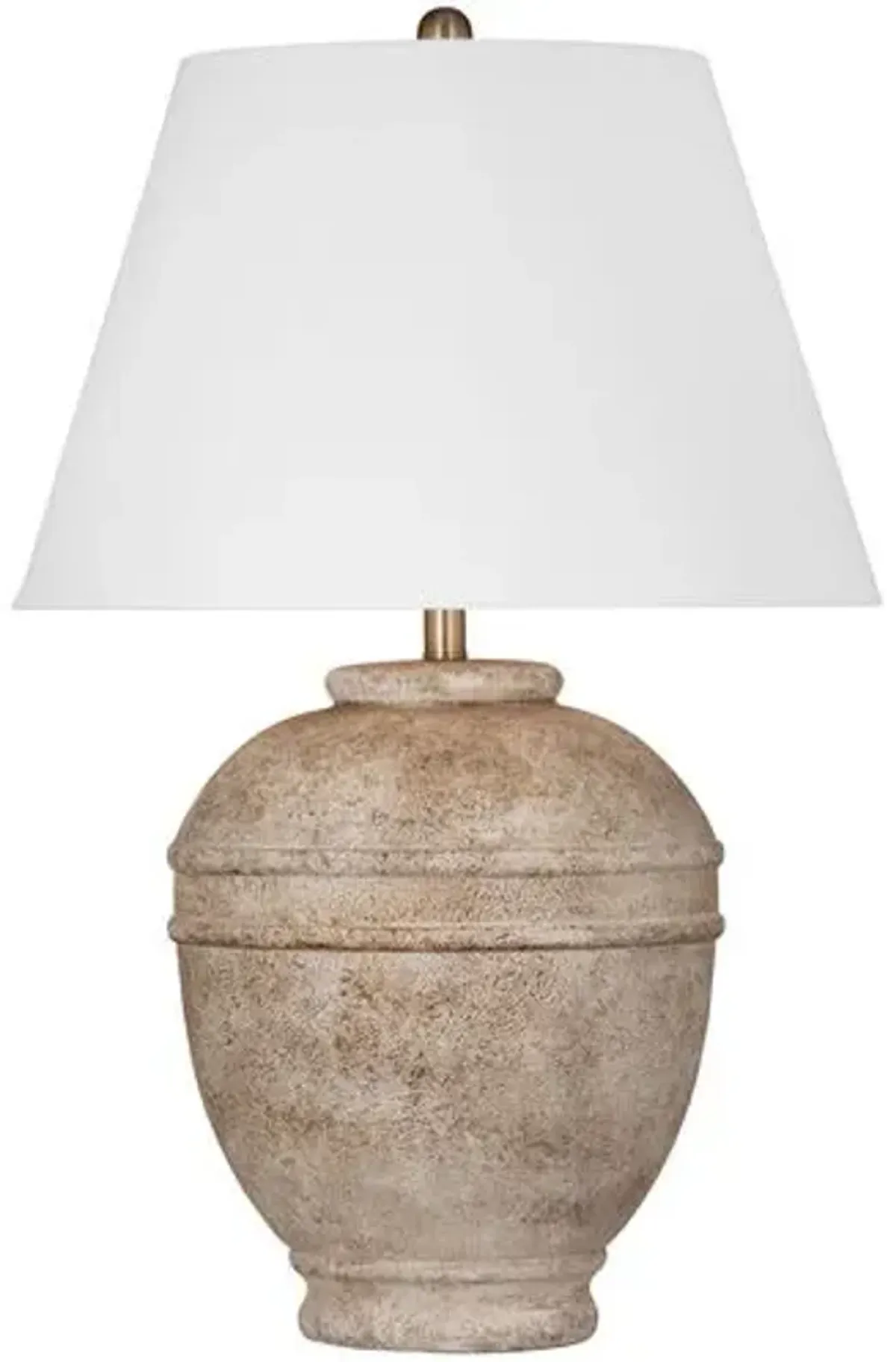 Pembroke Table Lamp - Distressed Cream - White