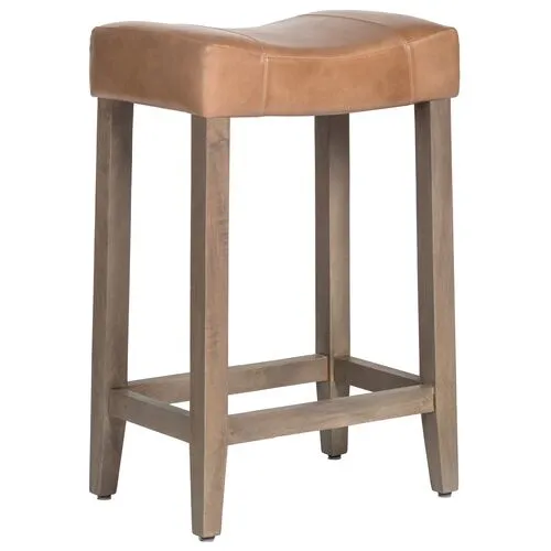 Jasper Bar Stool - Refined Tobacco Leather - Brown