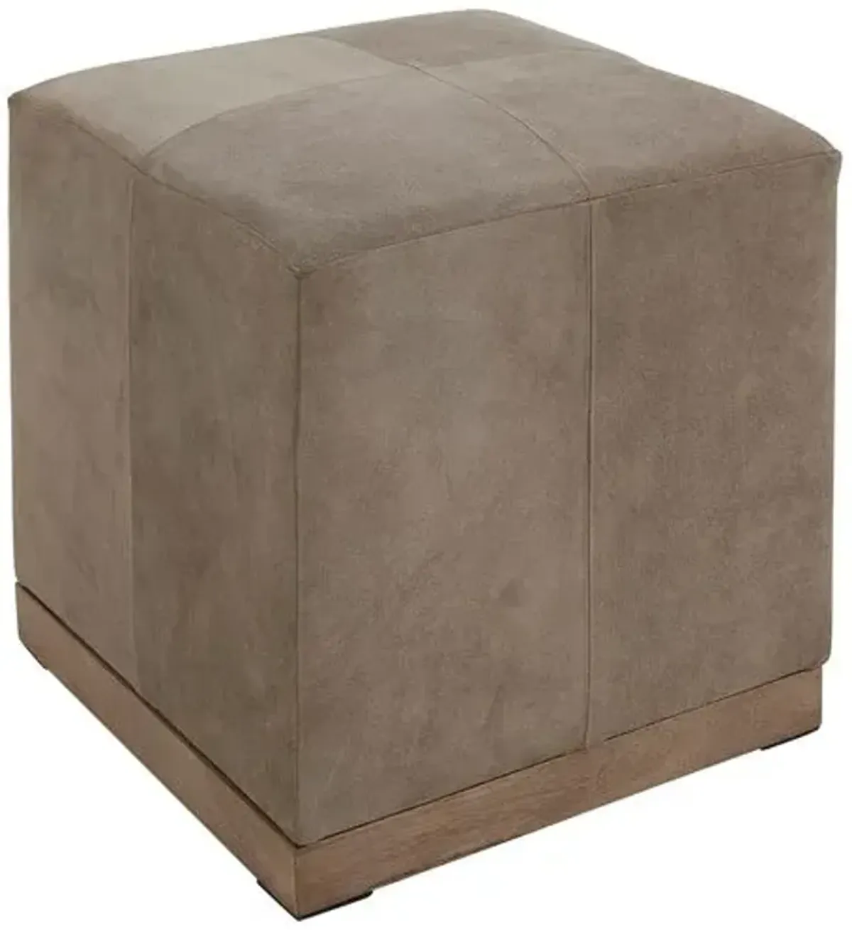 Olivia Small Ottoman - Smoke Suede - Brown