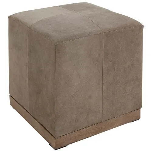 Olivia Small Ottoman - Smoke Suede - Brown