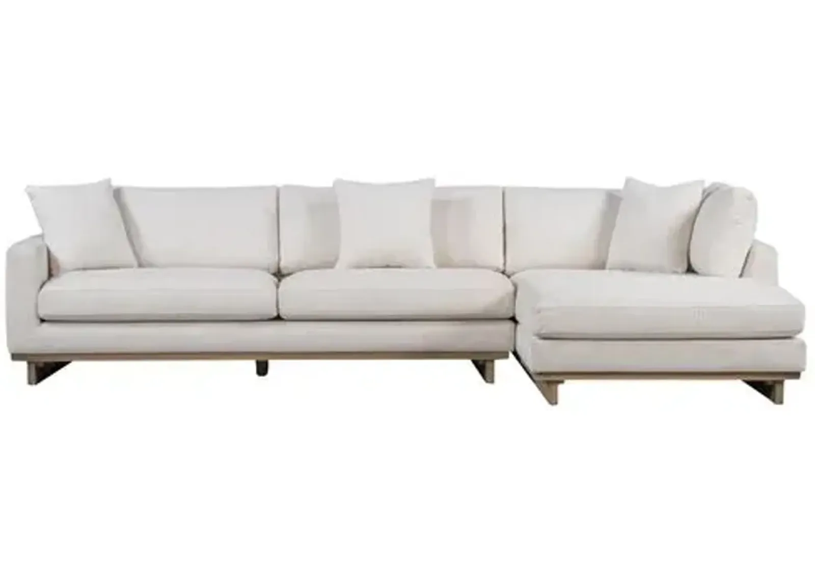 Mia Sectional Chaise - Ivory - Comfortable, Sturdy, Stylish