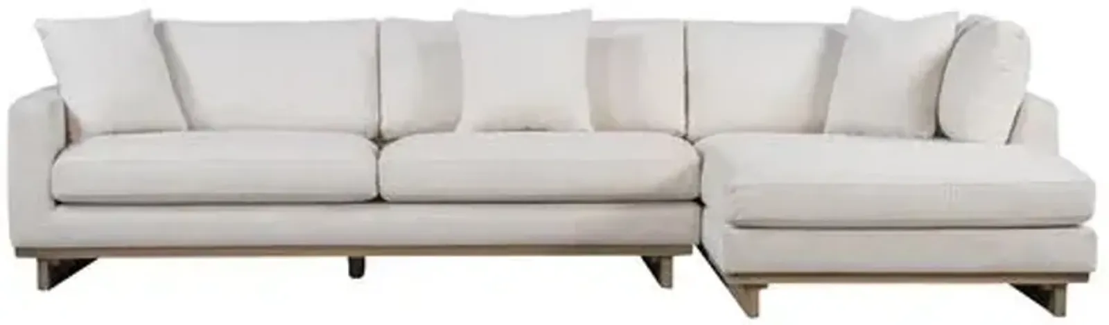 Mia Sectional Chaise - Ivory - Comfortable, Sturdy, Stylish